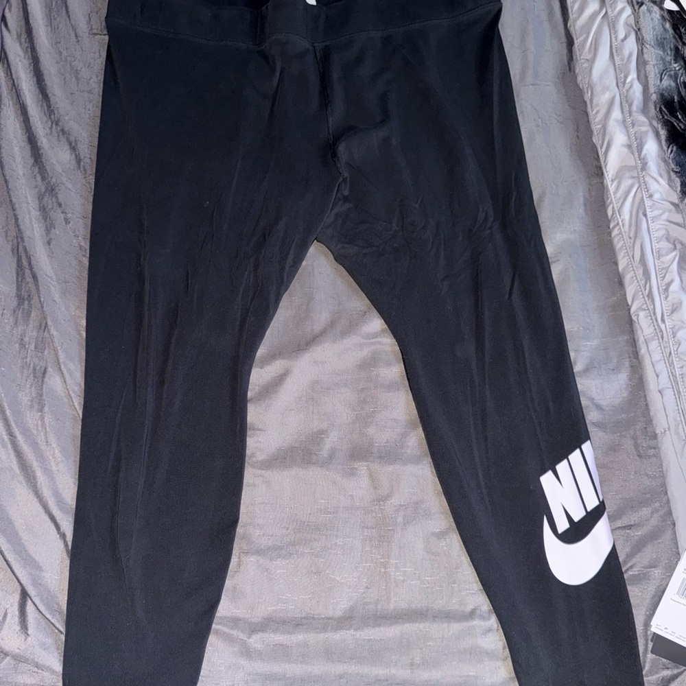 Nike Black Leggings with White Logo